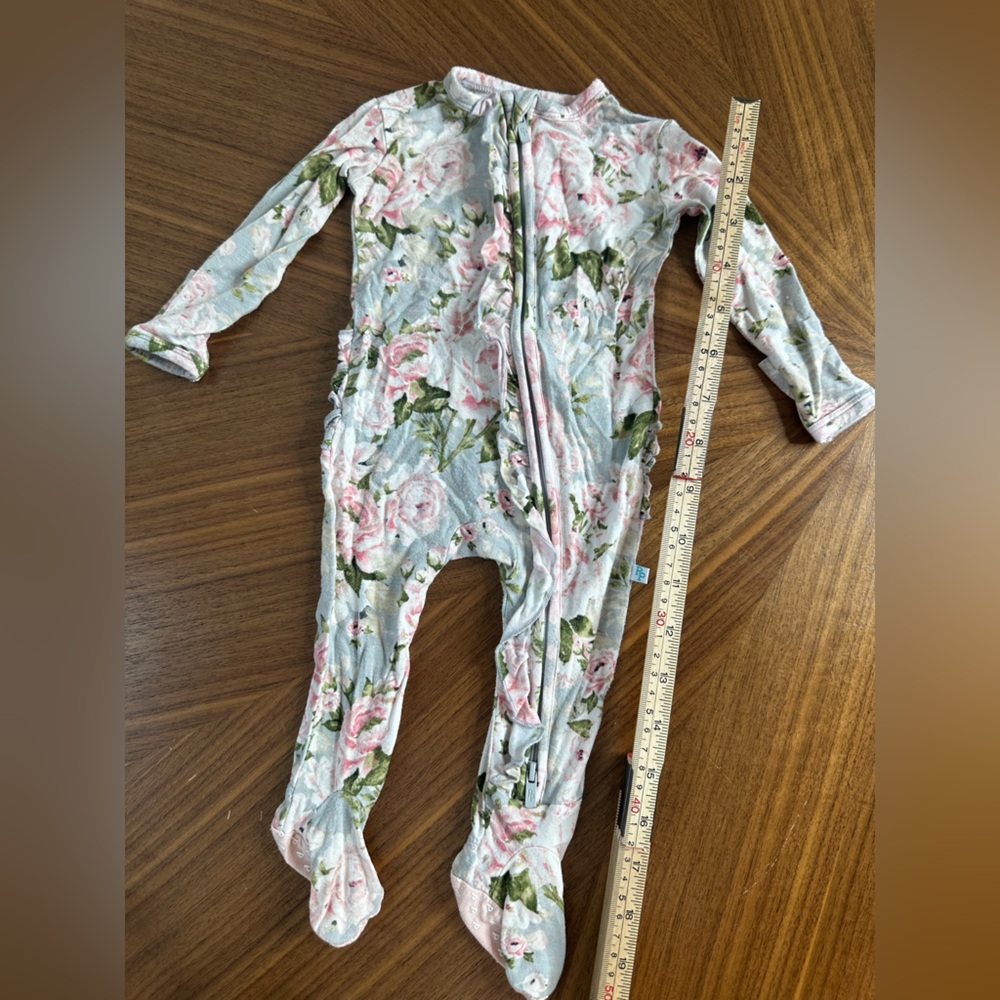 Posh Peanut Floral Footie- Ruffle Butt